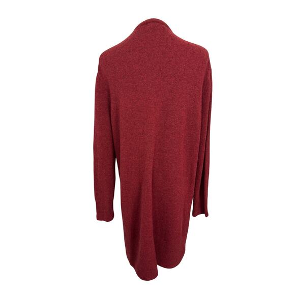 Madewell Long Open Cardigan Sweater Rust Merino Wool Blend Small - Picture 2 of 3